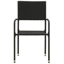 Ensemble à manger d'extérieur 7 pcs Résine tressée Noir 635844635844