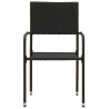 Ensemble à manger d'extérieur 7 pcs Résine tressée Noir 635844635844