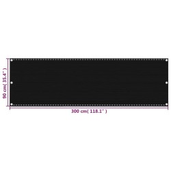 Écran de balcon Noir 90x300 cm PEHD 635850635850