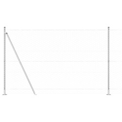 Clôture hexagonale avec base en béton 10 x 1,5 m Argenté Maille 635855635855