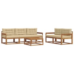 Ensemble de canapés d'extérieur 6 pcs Naturel et Beige 635856635856