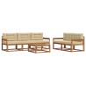 Ensemble de canapés d'extérieur 6 pcs Naturel et Beige 635856635856