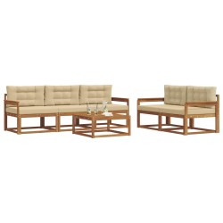 Ensemble de canapés d'extérieur 6 pcs Naturel et Beige 635856635856