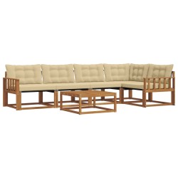 Ensemble de canapés d'extérieur 6 pcs Naturel et Beige 635858635858