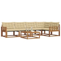 Ensemble de canapés d'extérieur 6 pcs Naturel et Beige 635858635858