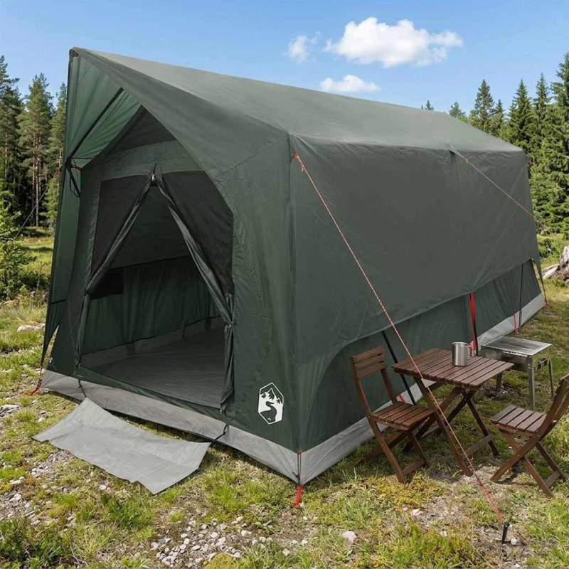Tente tunnel Vert armée 8 personnes Polyester et Acier 635867635867
