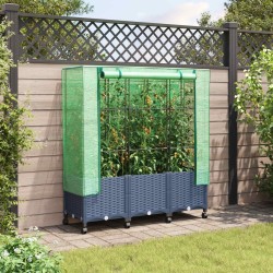 Jardinière de jardin avec couverture de serre et roues 3 pc PP 635870635870