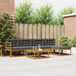 Ensemble de canapés d'extérieur 6 pcs Naturel et Anthracite 635872635872