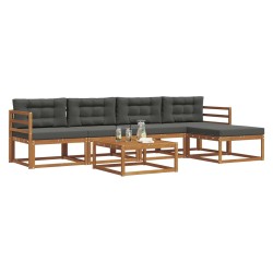 Ensemble de canapés d'extérieur 6 pcs Naturel et Anthracite 635872635872