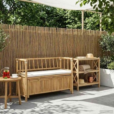 Banc de Rangement de Jardin 110 x 47 x 80 cm Bambou Naturel 635873635873