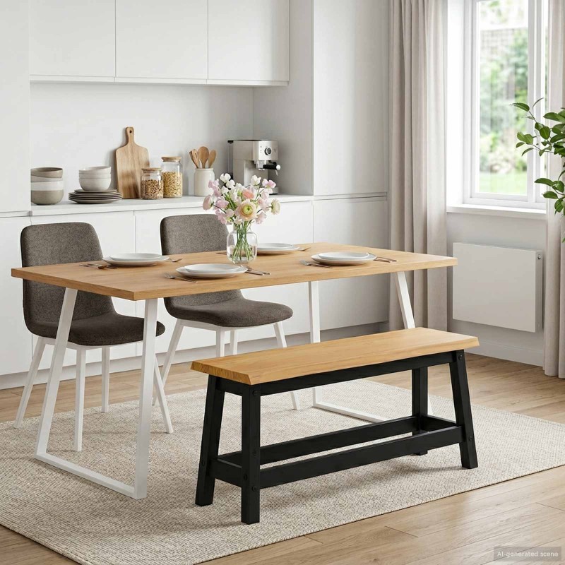 Banc de salle à manger EKAI Noir 91,5 x 29 x 45,5 cm 635874635874