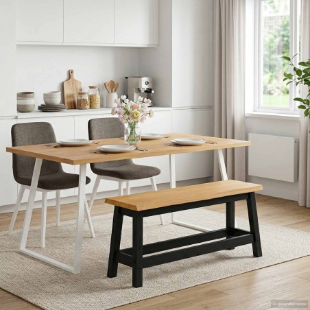 Banc de salle à manger EKAI Noir 91,5 x 29 x 45,5 cm 635874635874