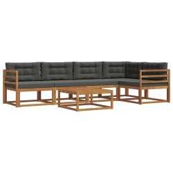 Ensemble de canapés d'extérieur 6 pcs Naturel et Anthracite 635875635875