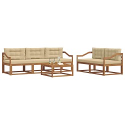 Ensemble de canapés d'extérieur 6 pcs Naturel et Beige 635877635877