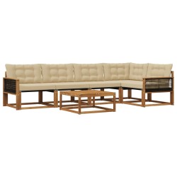 Ensemble de canapés d'extérieur 6 pcs Naturel et Beige 635882635882