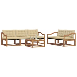Ensemble de canapés d'extérieur 6 pcs Naturel et Beige 635887635887
