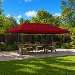 Housse de canopée de gazebo 6 x 3 m Bordeaux Polyester 190 635890635890