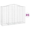 Paniers à gabions arqués 5 pcs 200x50x140/160 cm Fer galvanisé 635892635892