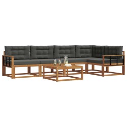 Ensemble de canapés d'extérieur 6 pcs Naturel et Anthracite 635894635894