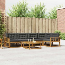 Ensemble de canapés d'extérieur 6 pcs Naturel et Anthracite 635895635895