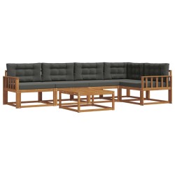 Ensemble de canapés d'extérieur 6 pcs Naturel et Anthracite 635895635895