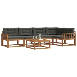 Ensemble de canapés d'extérieur 6 pcs Naturel et Anthracite 635895635895