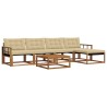 Ensemble de canapés d'extérieur 6 pcs Naturel et Beige 635907635907