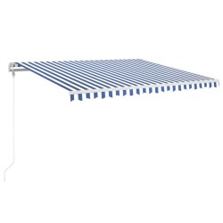 Auvent rétractable automatique 450x350 cm Bleu et blanc 635910635910