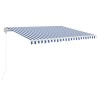 Auvent rétractable automatique 450x350 cm Bleu et blanc 635910635910