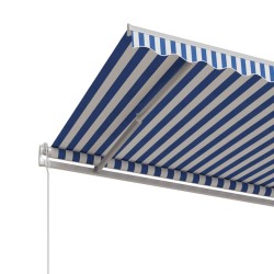 Auvent rétractable automatique 450x350 cm Bleu et blanc 635910635910
