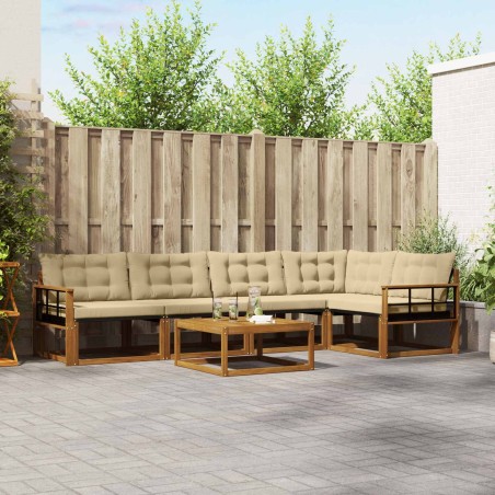Ensemble de canapés d'extérieur 6 pcs Naturel et Beige 635911635911