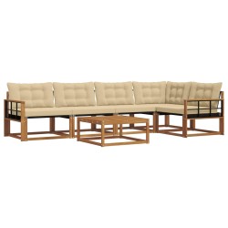 Ensemble de canapés d'extérieur 6 pcs Naturel et Beige 635911635911