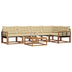 Ensemble de canapés d'extérieur 6 pcs Naturel et Beige 635911635911