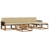 Ensemble de canapés d'extérieur 6 pcs Naturel et Beige 635912635912