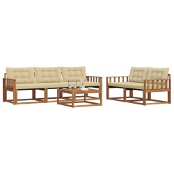 Ensemble de canapés d'extérieur 6 pcs Naturel et Beige 635919635919