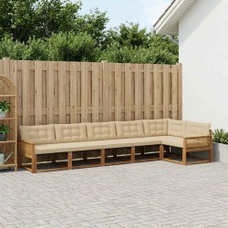 Ensemble de canapés d'extérieur 6 pcs Naturel et Beige 635925635925