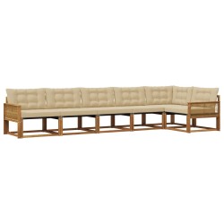Ensemble de canapés d'extérieur 6 pcs Naturel et Beige 635925635925