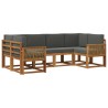 Ensemble de canapés d'extérieur 6 pcs Naturel et Anthracite 635926635926