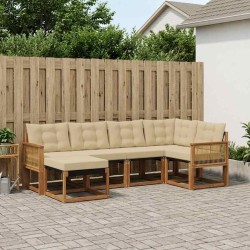 Ensemble de canapés d'extérieur 6 pcs Naturel et Beige 635928635928