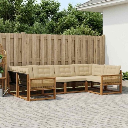 Ensemble de canapés d'extérieur 6 pcs Naturel et Beige 635929635929