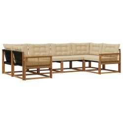 Ensemble de canapés d'extérieur 6 pcs Naturel et Beige 635929635929