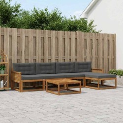 Ensemble de canapés d'extérieur 6 pcs Naturel et Anthracite 635930635930