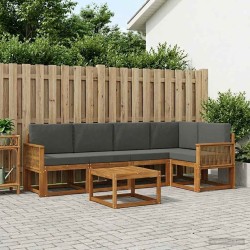 Ensemble de canapés d'extérieur 6 pcs Naturel et Anthracite 635935635935