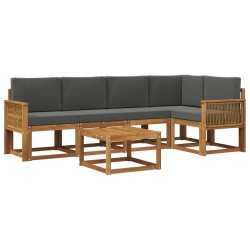 Ensemble de canapés d'extérieur 6 pcs Naturel et Anthracite 635935635935