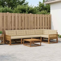 Ensemble de canapés d'extérieur 6 pcs Naturel et Beige 635937635937