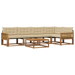 Ensemble de canapés d'extérieur 6 pcs Naturel et Beige 635937635937