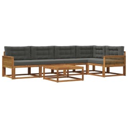 Ensemble de canapés d'extérieur 6 pcs Naturel et Anthracite 635938635938