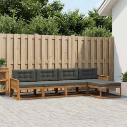 Ensemble de canapés d'extérieur 5 pcs Naturel et Anthracite 635942635942