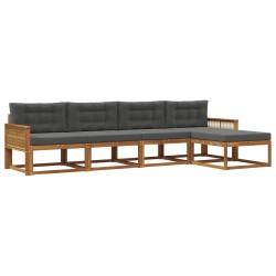 Ensemble de canapés d'extérieur 5 pcs Naturel et Anthracite 635942635942
