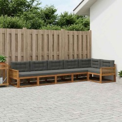 Ensemble de canapés d'extérieur 6 pcs Naturel et Anthracite 635945635945